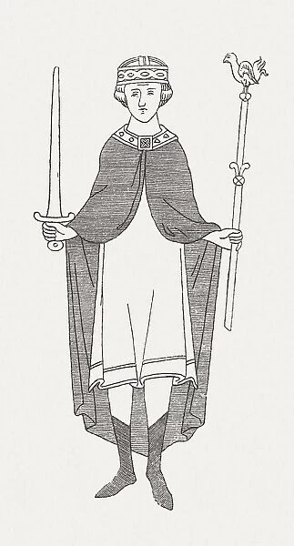 William II of England ( c. 1056-1100), wood engraving, published in 1881