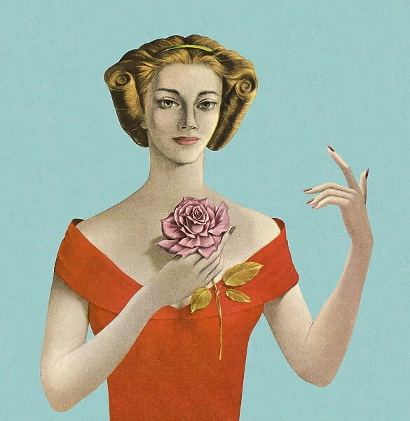 Woman Holding a Flower