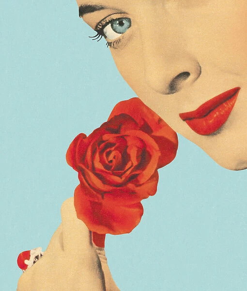 Woman Holding a Rose