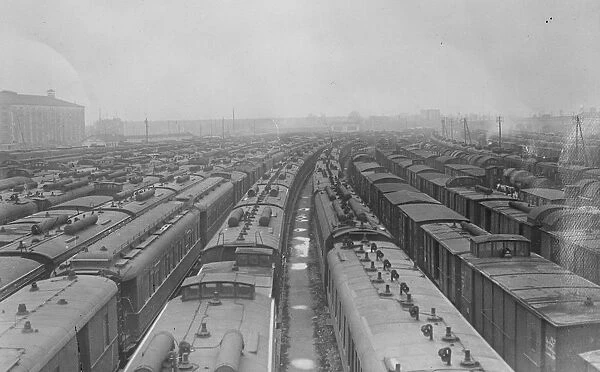 French railway strike. Idle trains. 1 February 1920
