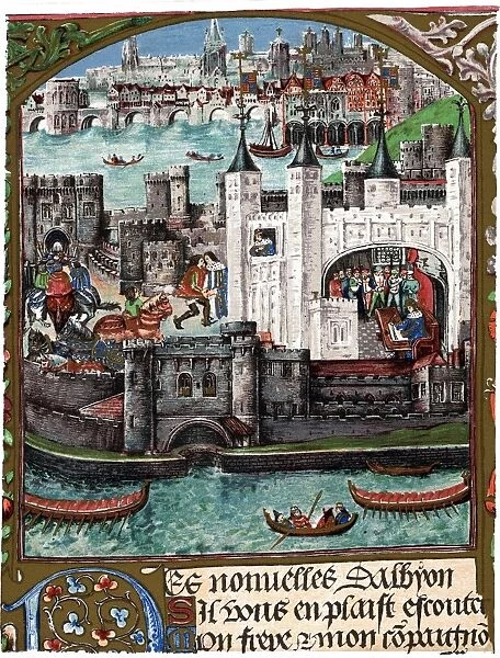 HISTORY OF BRITAIN - TOWER OF LONDON - HENRY VII, Nineteenth century lithographic print