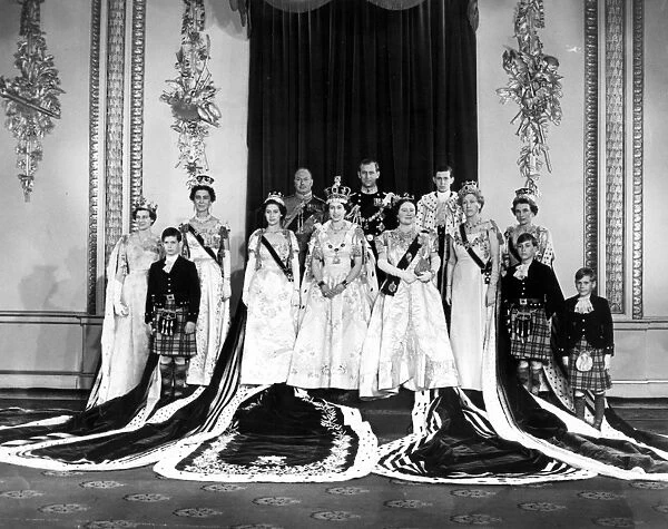 June 2nd 1953: The Queen Elizabeth II with other members of the Royal Family at Buckingham