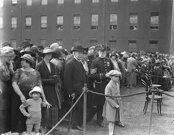 Oak apple day inspection at Royal Chelsea Hospital. Lt General Sir William Pulteney Pulteney