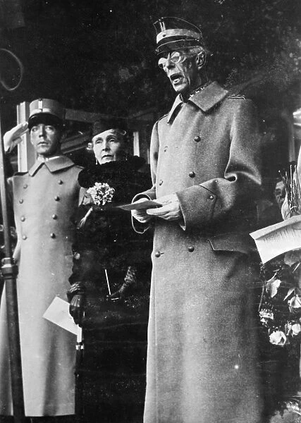 Princess Athlone with King Gustaf at opening of new Stockholm Aerodrome. The Earl of Athlone