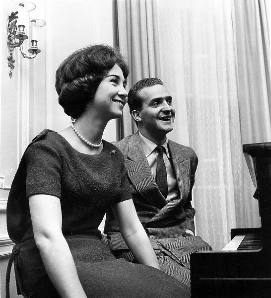 Princess Sophia of Greece and her fiance Don Juan Carlos, Pretender to the Spanish throne