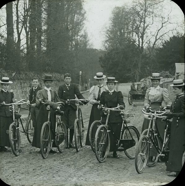 A group of cyclists, Cornwall. Around 1900