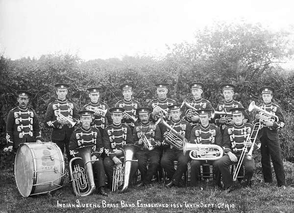 Indian Queens Brass Band, St Columb Major, Cornwall. 1910