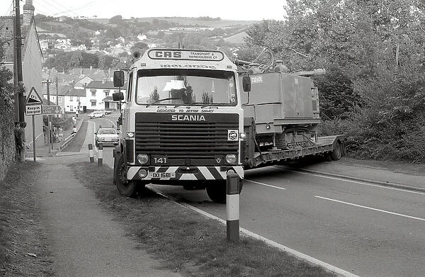 Lorry crash, Lostwithiel, Cornwall. August 1987