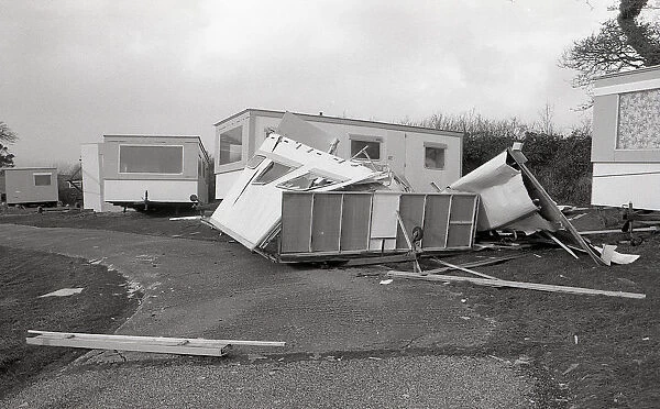 Penhale Caravan Park, Fowey, Cornwall. January 1990