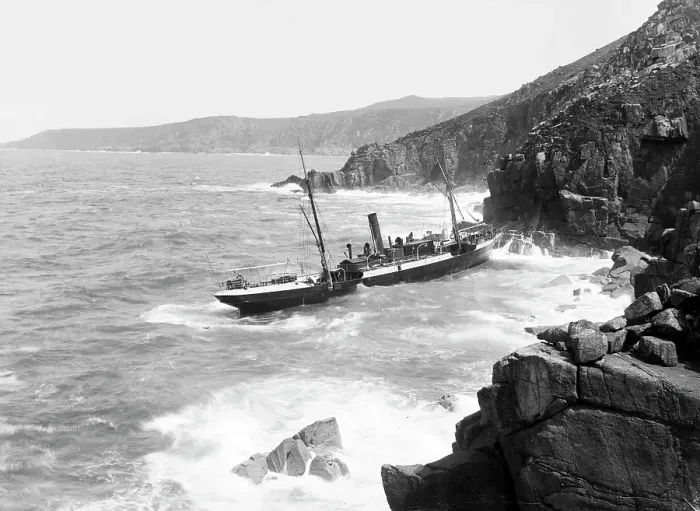 Framed Print : Print of SS Paknam wreck at Pendeen, Cornwall Framed Print : Print of SS Paknam wreck at Pendeen, Cornwall