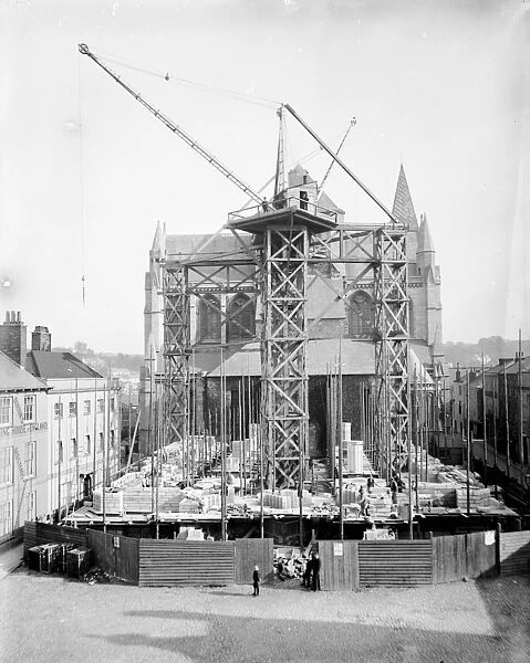 Truro Cathedral with nave under construction, Truro, Cornwall. 1899