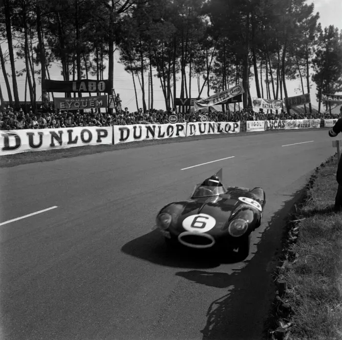 Framed Print : Print of Mike Hawthorn driving Jaguar D-Type at Le Mans Framed Print : Print of Mike Hawthorn driving Jaguar D-Type at Le Mans