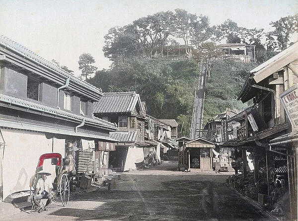 The 101 Stone Steps at Yokohama - Japan 1880-1910 - Hand coloured photo