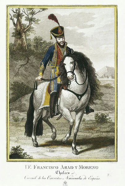 ABAD Y MORENO, Francisco (1788-1827). Guerrilla Spanish during the Spanish War of Independence, participated in several liberal conspiracies against Fernando VII. Nicknamed 'El Chaleco' (The Vest)