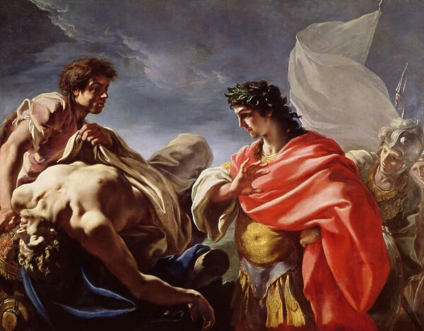 Achilles Contemplating the Body of Patroclus (oil on canvas)