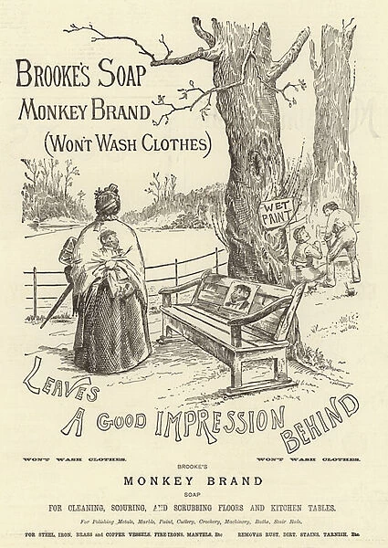 Advertisement, Brookes Monkey Brand Soap (engraving)