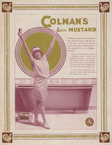 Advertisement for Colmans bath mustard (colour litho)