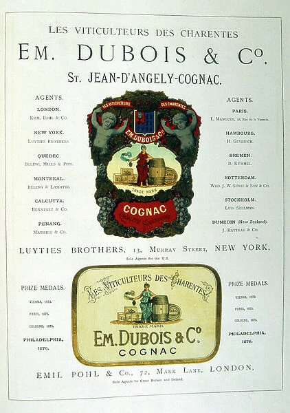 Advert for EM Dubois & Co. St Jean-D'Angely Cognac