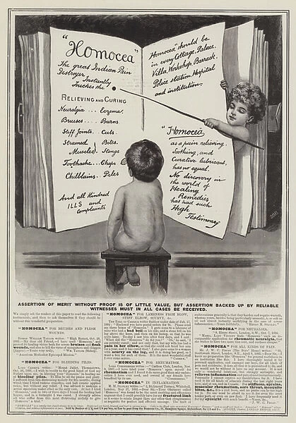 Advertisement, Homocea (engraving)