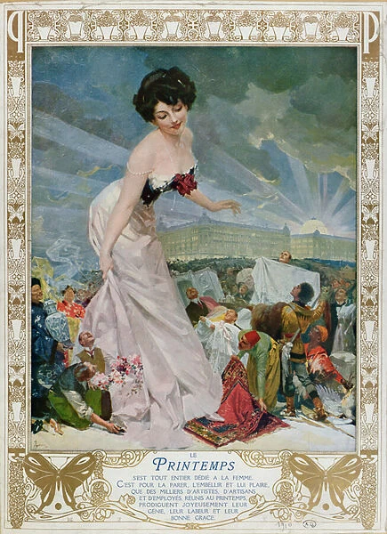 Advertisement for the Parisian department store Printemps, 1911 (colour litho)