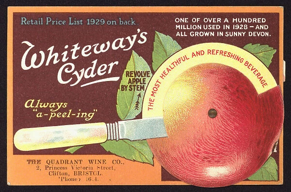 Advertisement for Whiteways cider (chromolitho)