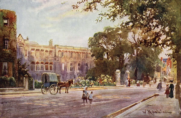 Addenbrooke's Hospital in Trumpington Street (colour litho)