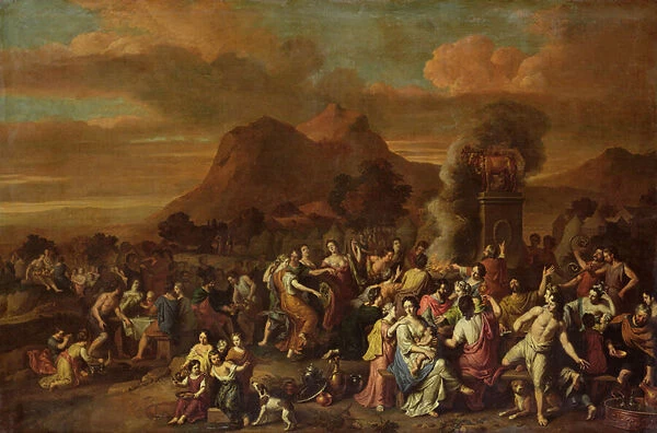 The Adoration of the Golden Calf (oil on canvas)