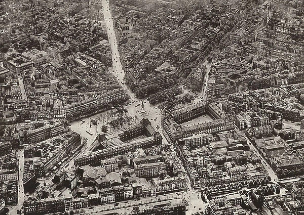 Aerial photos of Paris: Place De La Republique (b / w photo)