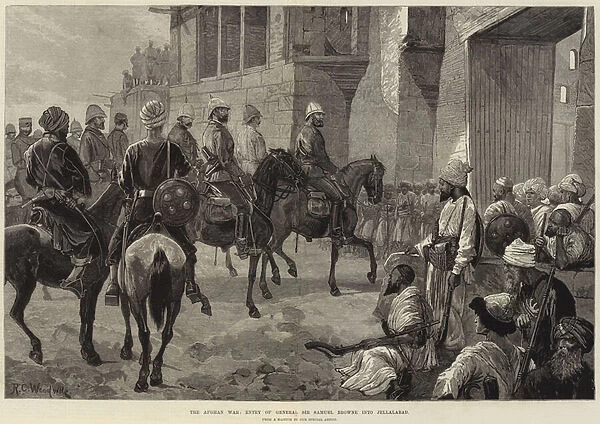 The Afghan War, Entry of General Sir Samuel Browne into Jellalabad (engraving)