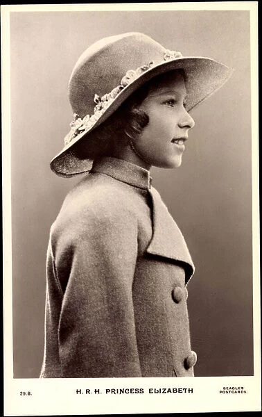 Ak H. R. H. Princess Elizabeth as a Child, United Kingdom (b  /  w photo)