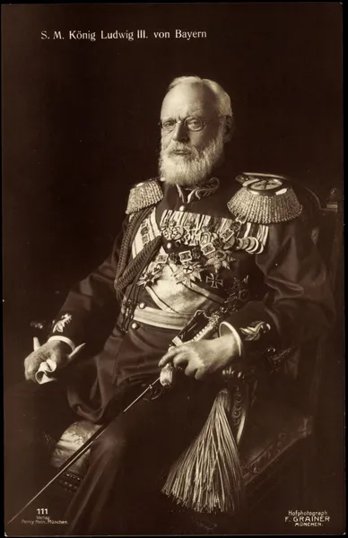 Prints of Ak S. M. King Ludwig III of Bavaria with badge Percy Hein 111 b w photo