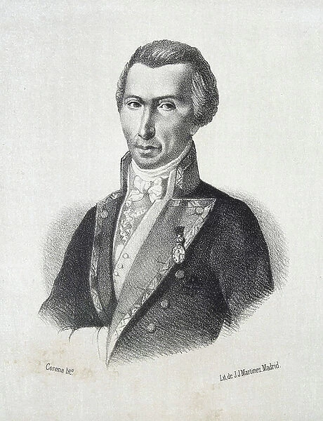 ALCALA GALIANO Y DE ALCALA, Dionisio (1760-1805). Spanish naval officer, cartographer, and explorer (litograph)