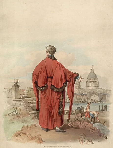 Alderman of Mansion House, London (coloured engraving)