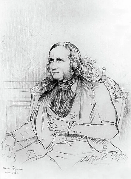 Alfred de Vigny (1797-1863) French poet and writer, 1841, engraving