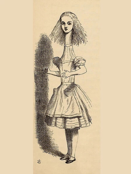 Alice grows taller, from Alices Adventures in Wonderland by Lewis Carroll