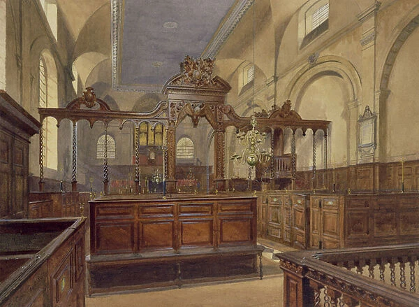 All Hallows The Great, Thames Street, Interior, 1884 (w  /  c)