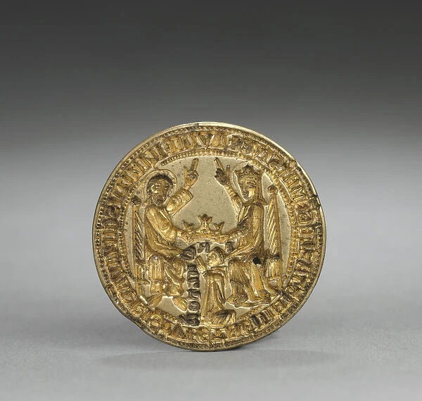 Almond-Shaped Seal: Coronation of the Virgin with a Kneeling Monk