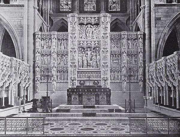 Altar and Reredos, Truro Cathedral (b  /  w photo)