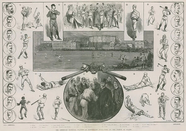 The American Baseball Players at Kennington Oval - visit of the Prince of Wales (engraving)