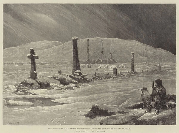The American Franklin Search Expedition, Graves of the Comrades of Sir John Franklin (engraving)