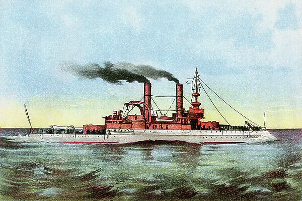 American warship Iowa, circa 1900