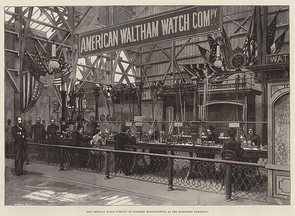 The American Watch Company of Waltham, Massachusetts, at the Inventions Exhibition (engraving)