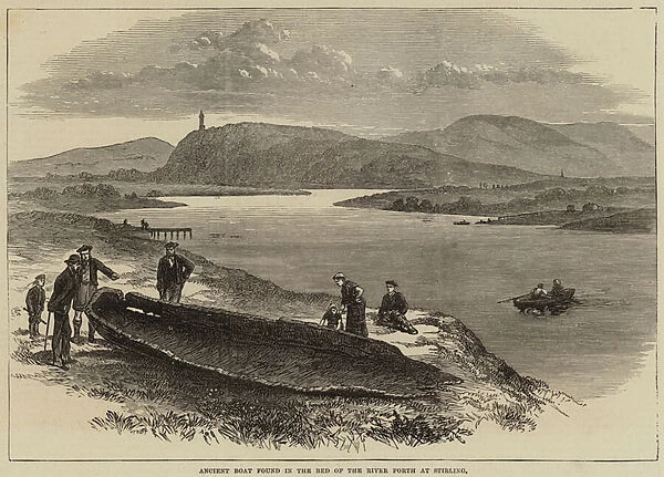 Ancient Boat found in the Bed of the River Forth at Stirling (engraving)