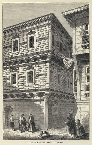 Ancient Plastered House at Galata (engraving)