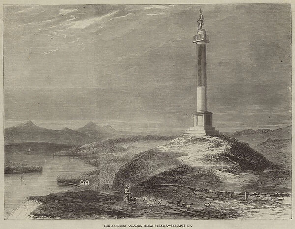 The Anglesey Column, Menai Straits (engraving)