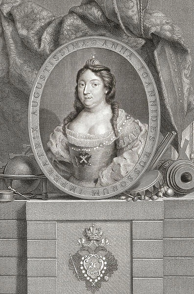 Anna Ioannovna, Empress of Russia. Portrait. (print)