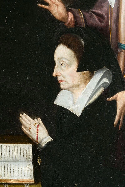 Anne Aubery, detail. Triptych of Aubery, 1603 (painting on wood)