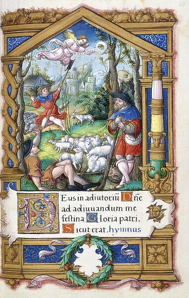 Annunciation to the Shepherds, from a Book of Hours made for Francois I, c