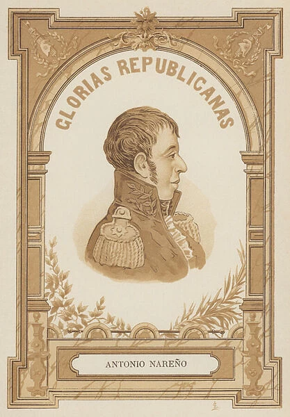 Antonio Narino, Colombian military and political leader (litho)