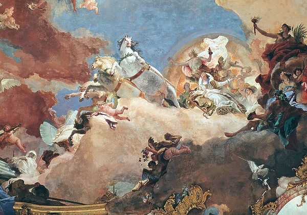 Apollo in his Sun Chariot driving Beatrice I (1145-84) to Frederick I Barbarossa